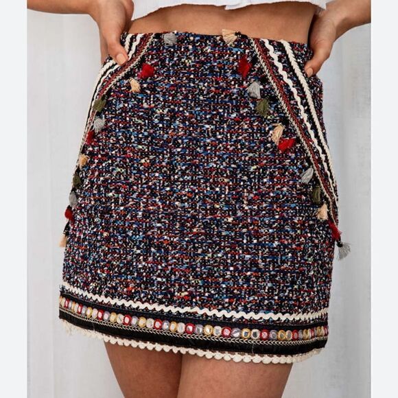 Zara Dresses & Skirts - Zara boho mini skirt M